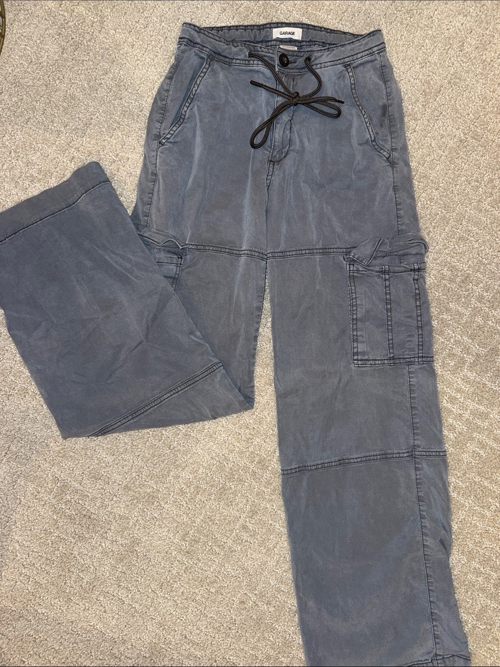 GARAGE women’s grey wash cargo pants